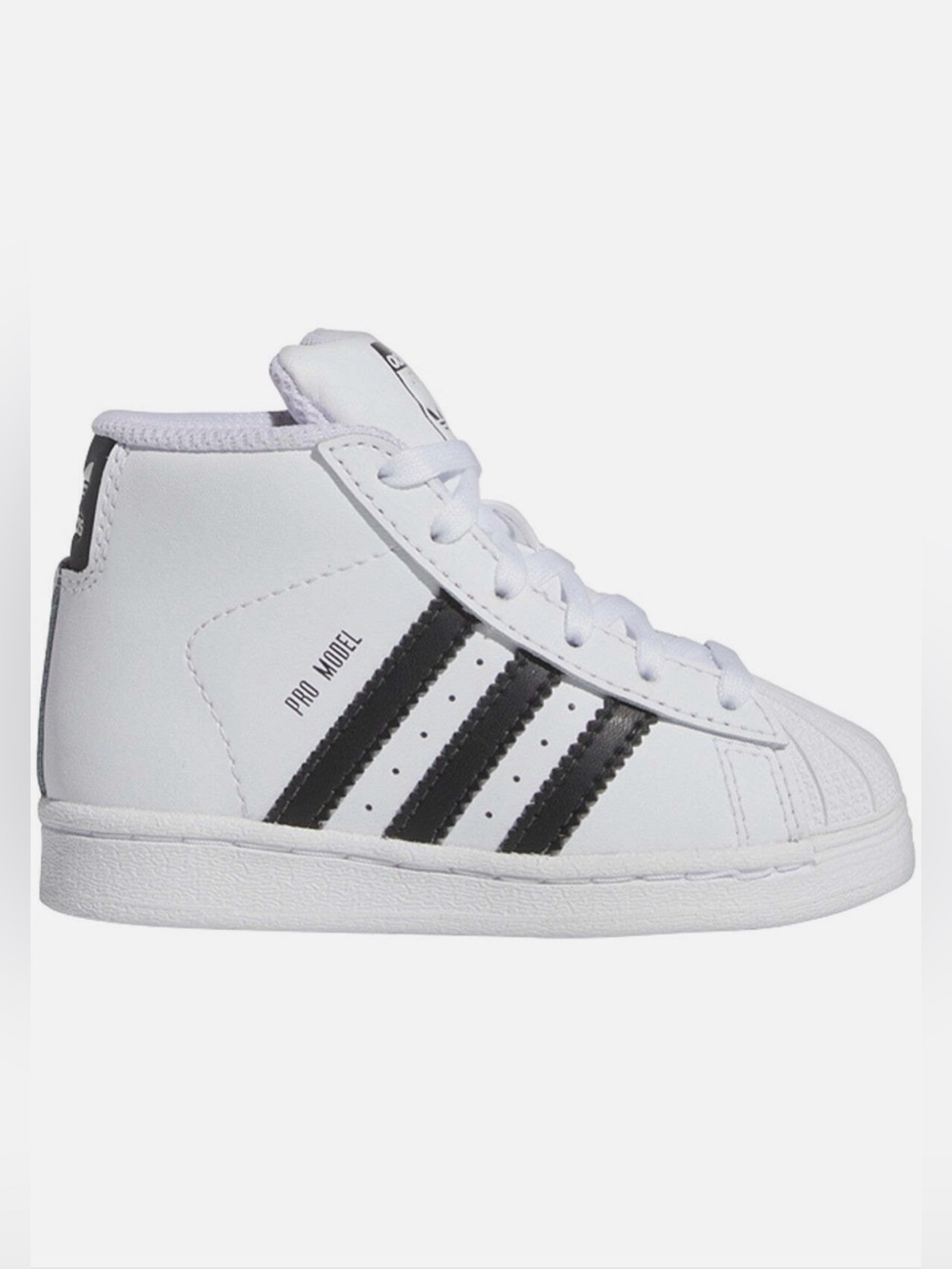 Adidas Kids Pro Model Mid-Top Sneakers in White and Black